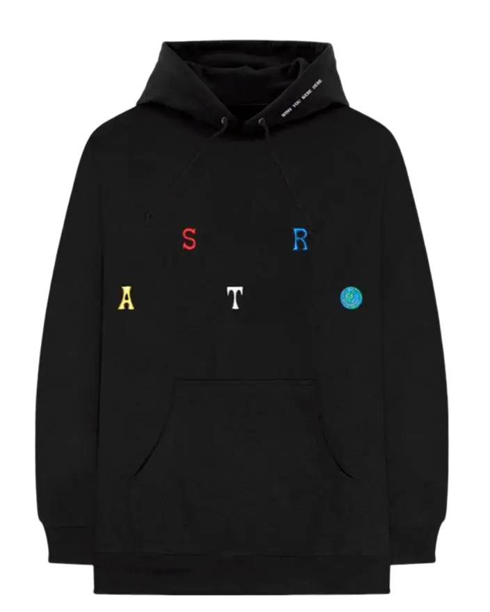 Travis Scott Astroworld Scattered Hoodie Black (83665-098) Men's Size M-XXL