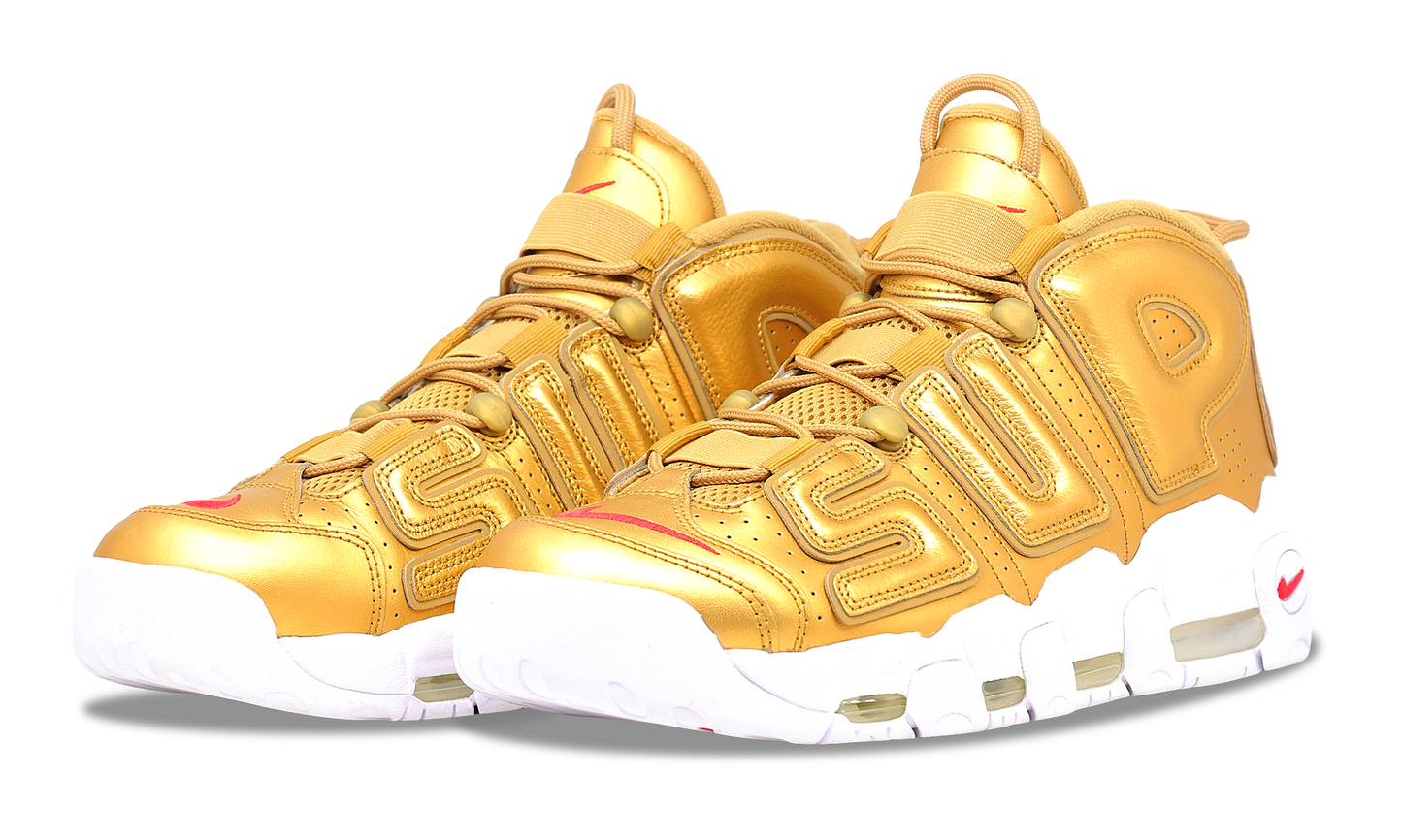 Nike Air More Uptempo x Supreme Metallic Gold 2017 (902290-700) Men's Size 8-11