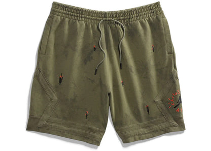 Travis Scott Jordan Washed Suede Shorts Olive (CN3425-222) Size M-XXL