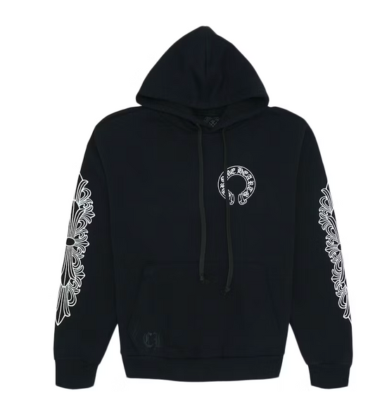 Chrome Hearts Horse Shoe Floral Hoodie Men's Black(CHHE-HD010) Men's SizesS-XL