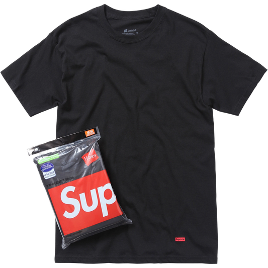 Supreme x Hanes Tagless Tees 3 Pack Black (SS17A23) Size S-L