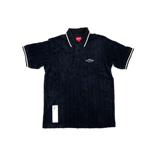 Supreme Cable Knit Terry Polo Black (SS18KN46) Men's Size M