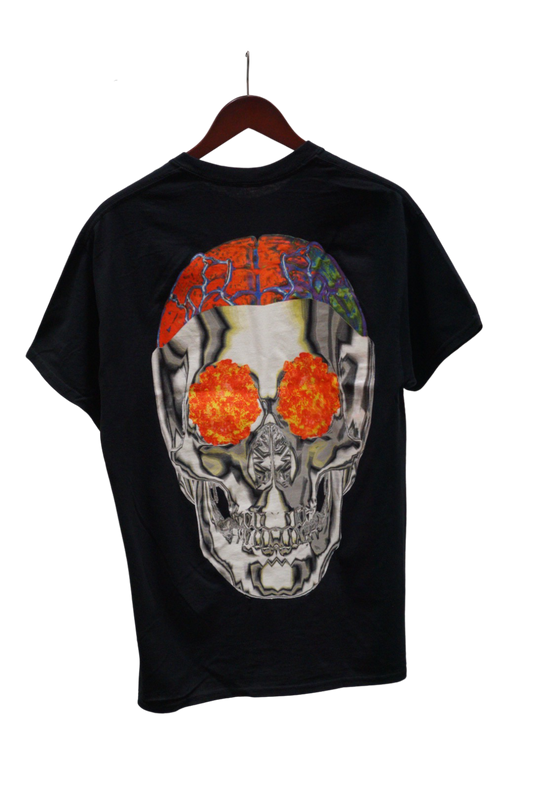 Travis Scott Birds Eye View Metallic Skull Tee Black (93665-218) Mens Size S-2XL