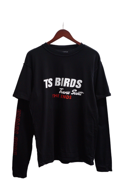 Travis Scott TS Birds The Ends Long Sleeve Tee Black (TSCJ-LS010) Mens Size S-XL