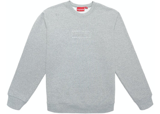 SUPREME CUTOUT LOGO CREWNECK GREY