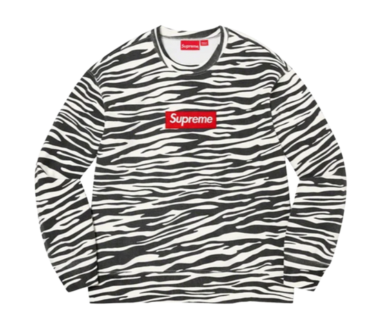 Supreme Box Logo Crewneck (FW22) Zebra