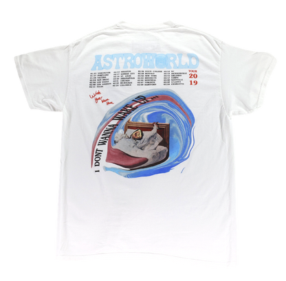 Travis Scott Astroworld Tour Wake Up Tee White 2019 (93665-127) Men's Size M-2XL